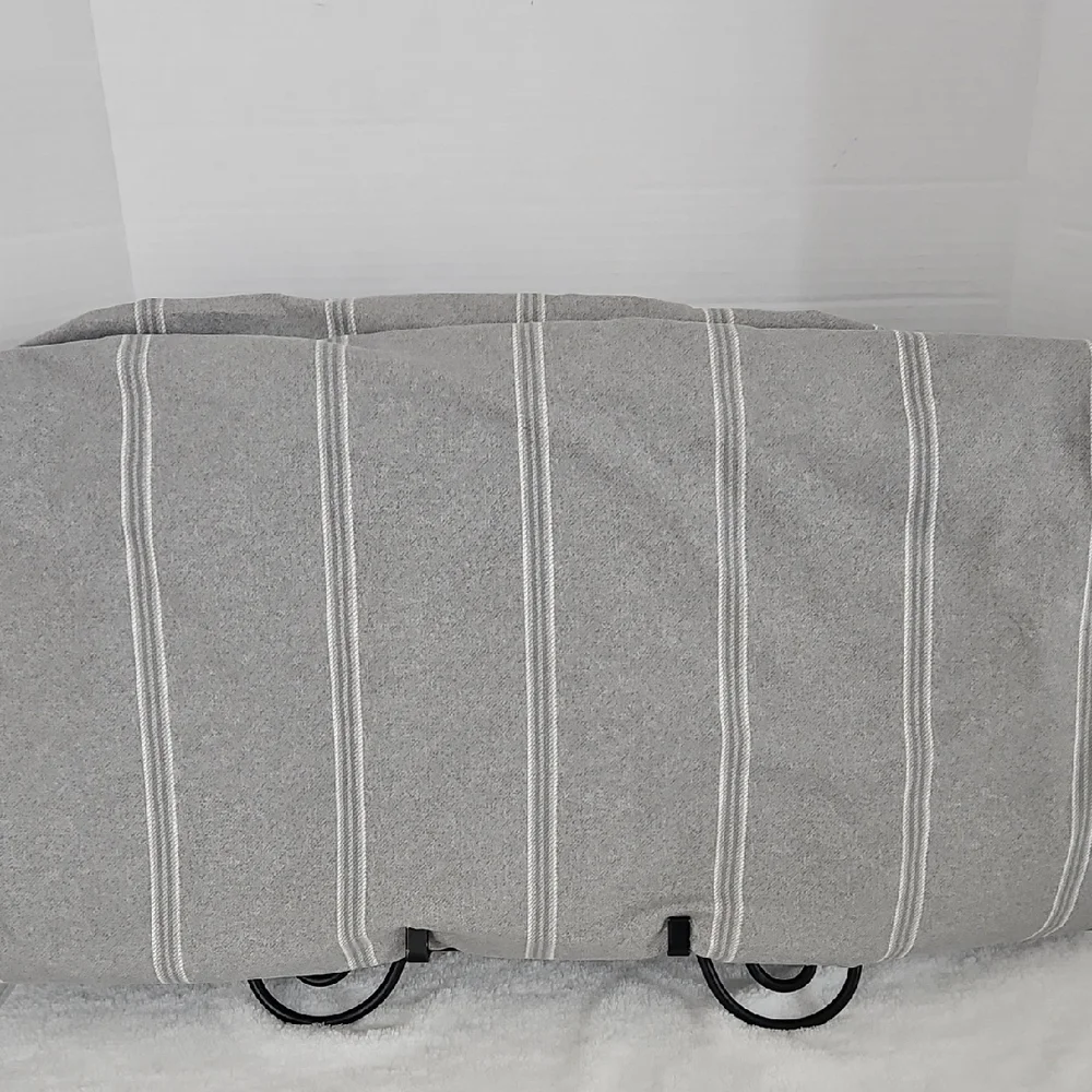Lauren Ralph Lauren Oakview Striped Pewter Gray and White Full Queen Duvet Cover